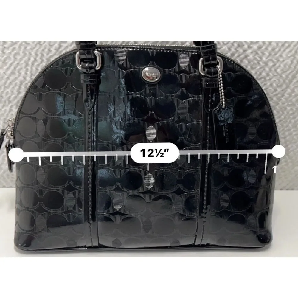 Coach Peyton Link C Embossed Patent Leather Domed Satchel